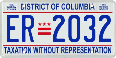 DC license plate ER2032