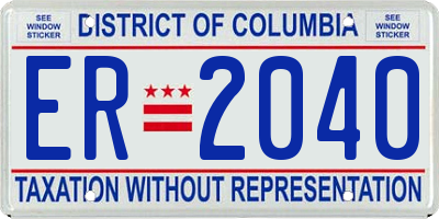 DC license plate ER2040