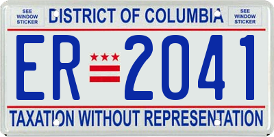 DC license plate ER2041