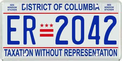 DC license plate ER2042