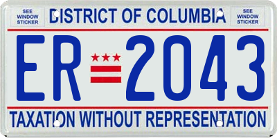 DC license plate ER2043