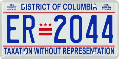 DC license plate ER2044