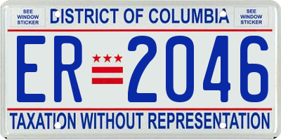 DC license plate ER2046