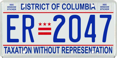 DC license plate ER2047