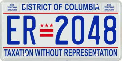 DC license plate ER2048