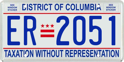 DC license plate ER2051