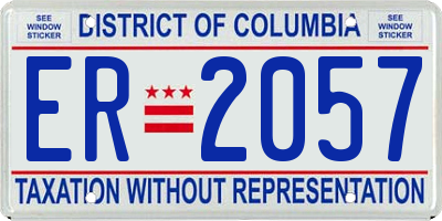DC license plate ER2057