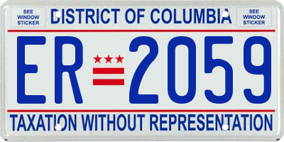 DC license plate ER2059