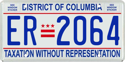 DC license plate ER2064