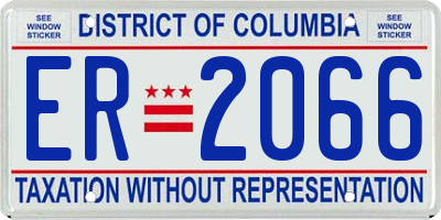 DC license plate ER2066