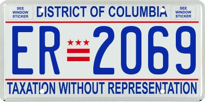 DC license plate ER2069