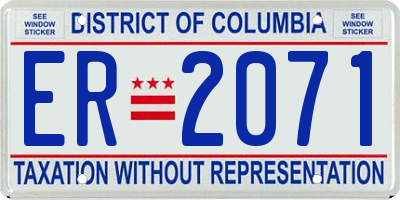 DC license plate ER2071