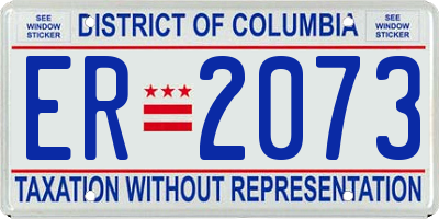 DC license plate ER2073