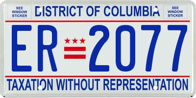 DC license plate ER2077
