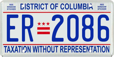 DC license plate ER2086
