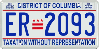 DC license plate ER2093