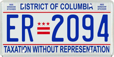 DC license plate ER2094