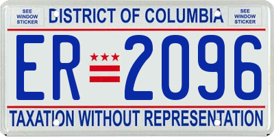 DC license plate ER2096