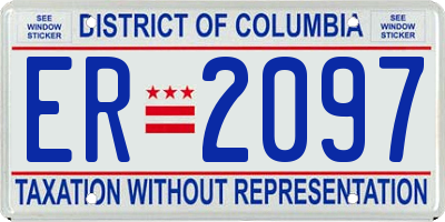 DC license plate ER2097