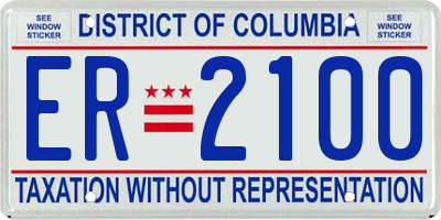 DC license plate ER2100