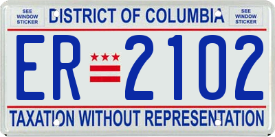 DC license plate ER2102