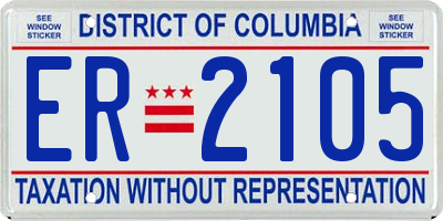 DC license plate ER2105