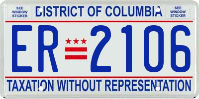 DC license plate ER2106
