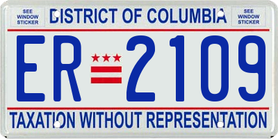 DC license plate ER2109