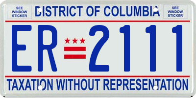 DC license plate ER2111