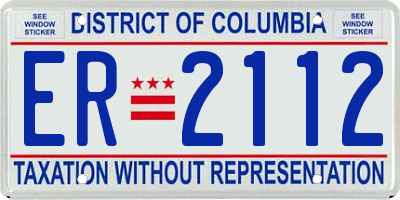 DC license plate ER2112