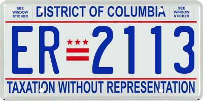 DC license plate ER2113