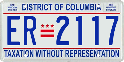DC license plate ER2117