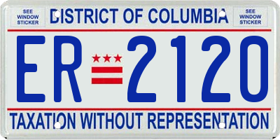 DC license plate ER2120