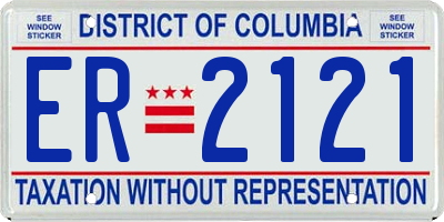 DC license plate ER2121