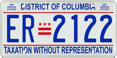 DC license plate ER2122
