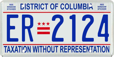 DC license plate ER2124
