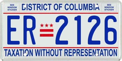 DC license plate ER2126
