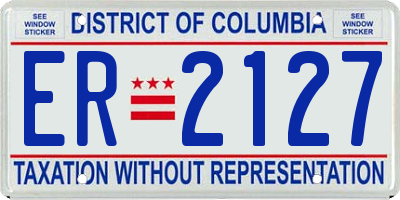 DC license plate ER2127