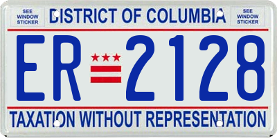 DC license plate ER2128