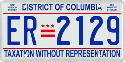 DC license plate ER2129