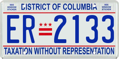 DC license plate ER2133