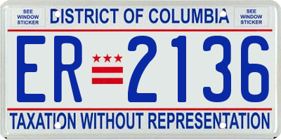 DC license plate ER2136