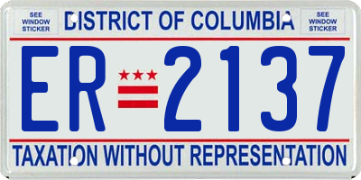 DC license plate ER2137