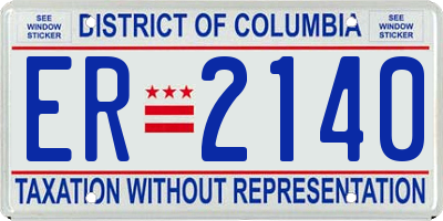 DC license plate ER2140
