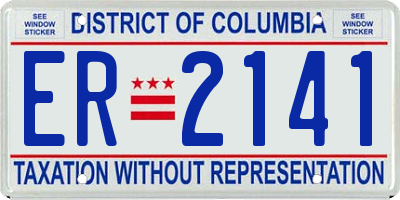 DC license plate ER2141