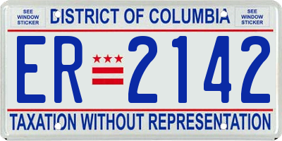 DC license plate ER2142
