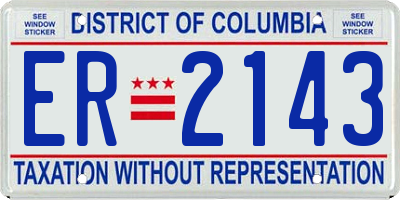 DC license plate ER2143