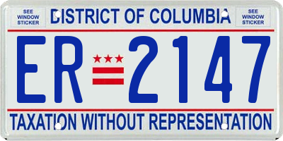 DC license plate ER2147