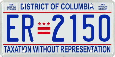 DC license plate ER2150