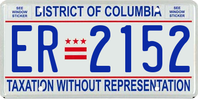 DC license plate ER2152